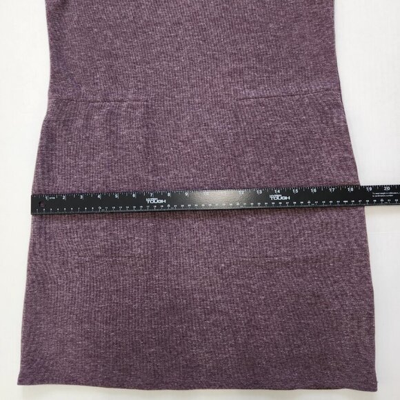Nau Sweatshirt Dress Short XS Plum Heathered Square Neck Long Sleeve Pockets - Picture 7 of 10